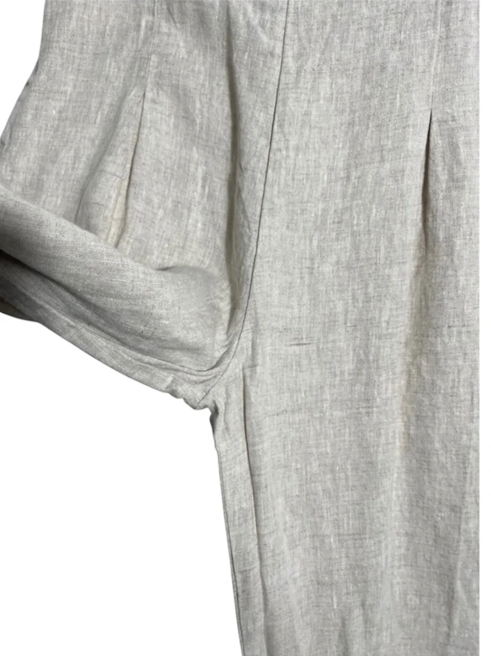 REFORMATION Cleo Linen Pleated Wide Leg Trouser Pant in‎ Oatmeal